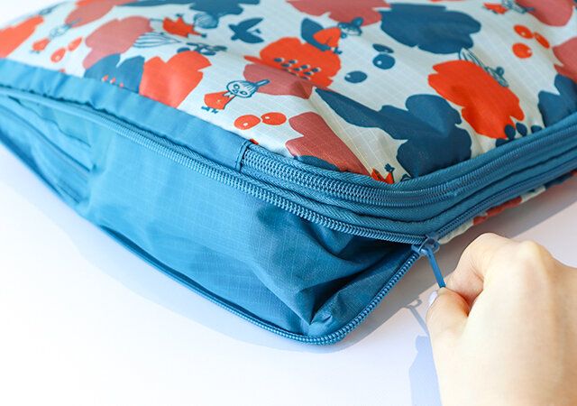 リンネル4月号付録 ムーミン 衣類をスリムに収納！リトルミイのファスナー圧縮ポーチ 圧縮