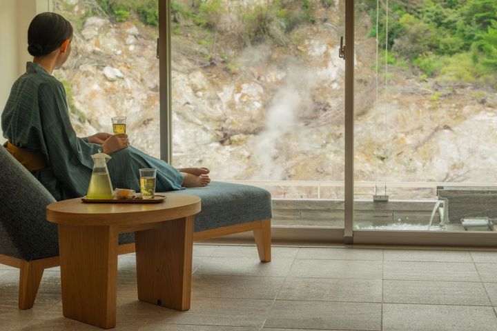 客室付き露天風呂の湯上がり処