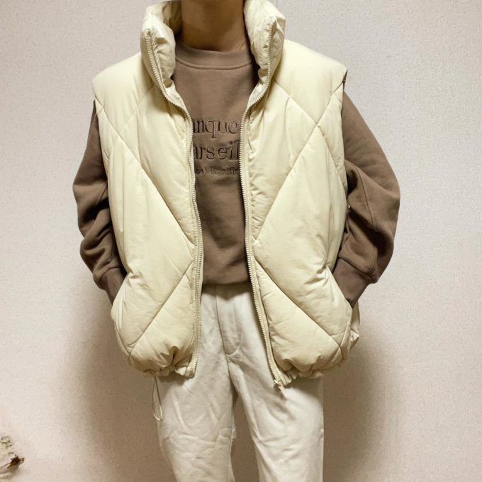 しまむらの「ナイロンダイヤキルトベスト」