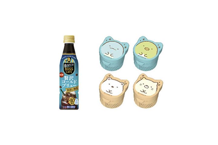 「割るだけ ボスカフェ 贅沢コールドブリュー」、ノベルティ「すみっコキャップ」（全4種）