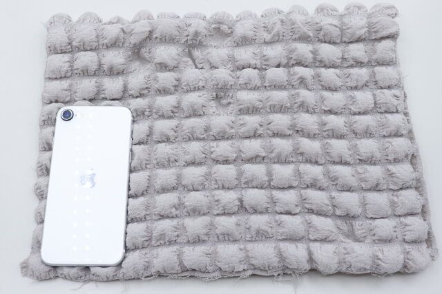 ダイソーのぽこぽこワッフル生地のサイズ