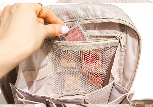 BRILMY 中身が見えて時短がかなう ズボラに優しいコスメポーチ メッシュポケット