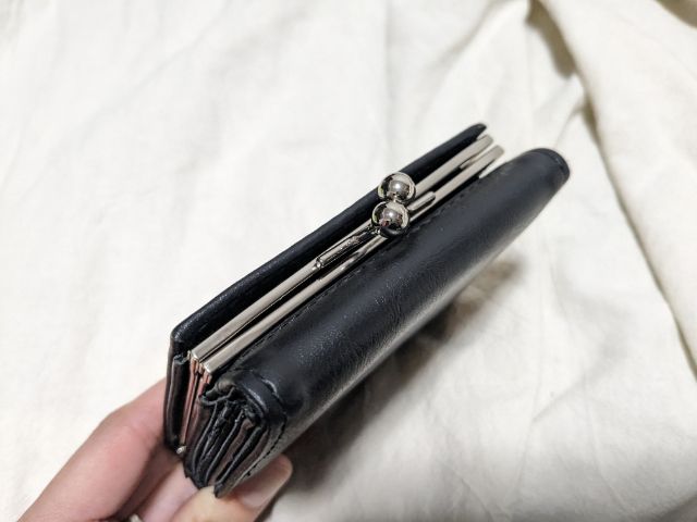 がま口ミニ財布 ブラック