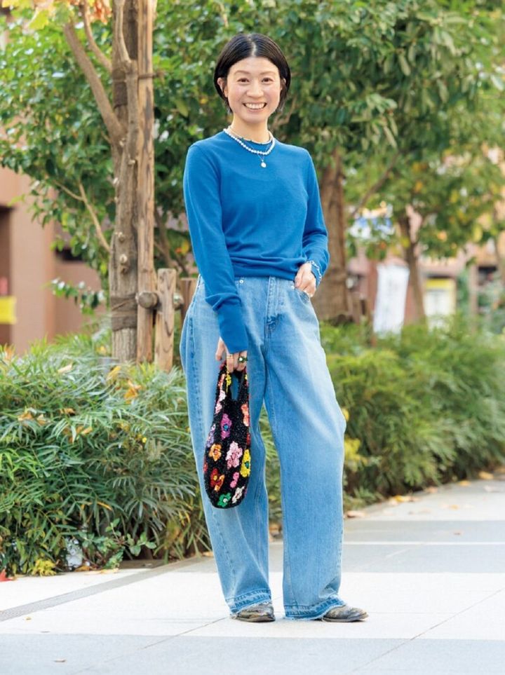 BACCAプレス 明石佳代子さんスナップ 40代のデニムコーデ 