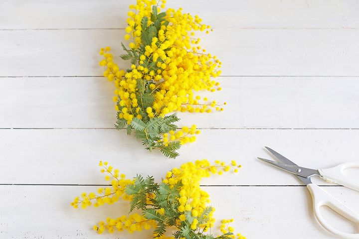 ミモザのアレンジ