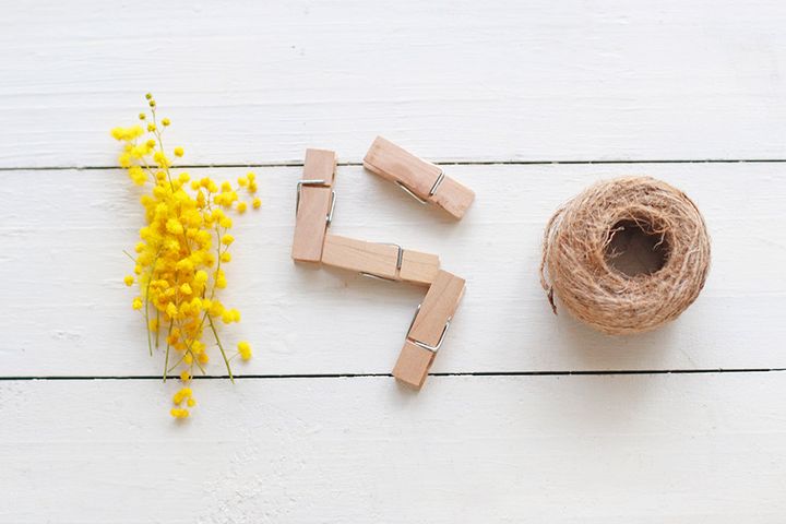 ミモザの簡単ガーランド