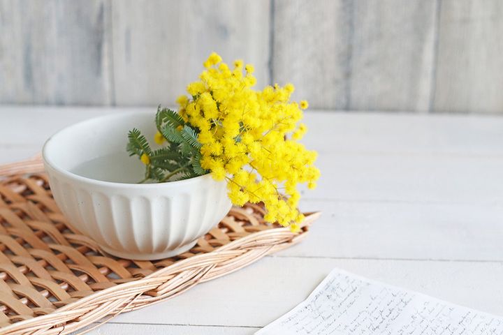 ミモザのアレンジ