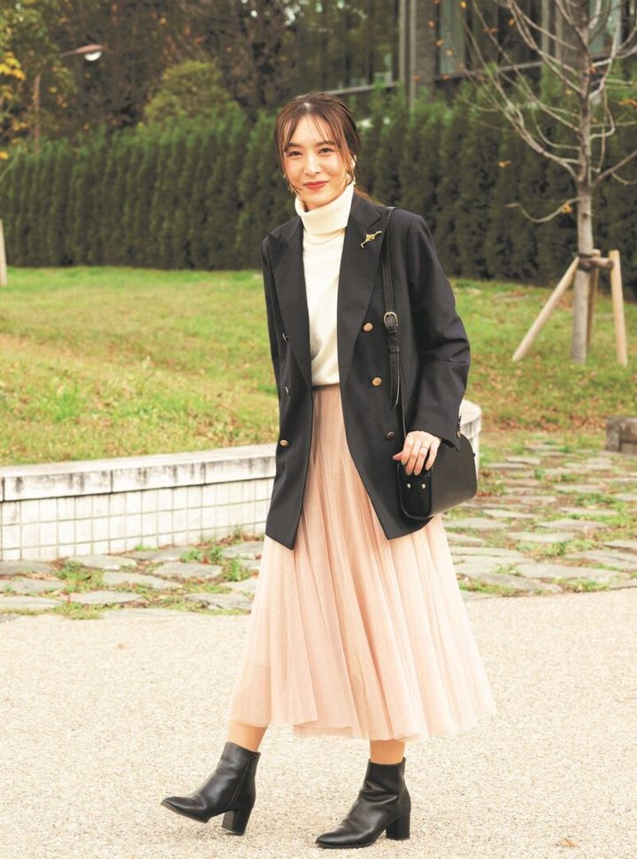 40代スナップ オペーククリップのジャケット かがやき隊の北澤亜由美さん