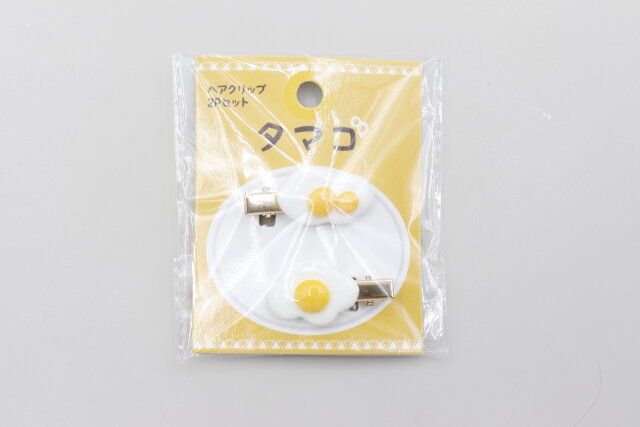 セリアのヘアクリップ タマゴ 2Pセットのパッケージ