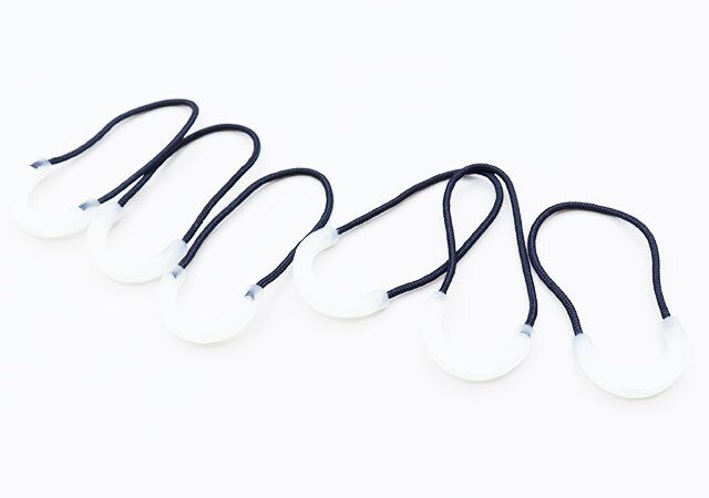 蓄光ジッパータブ（U字型、6個）の全体像