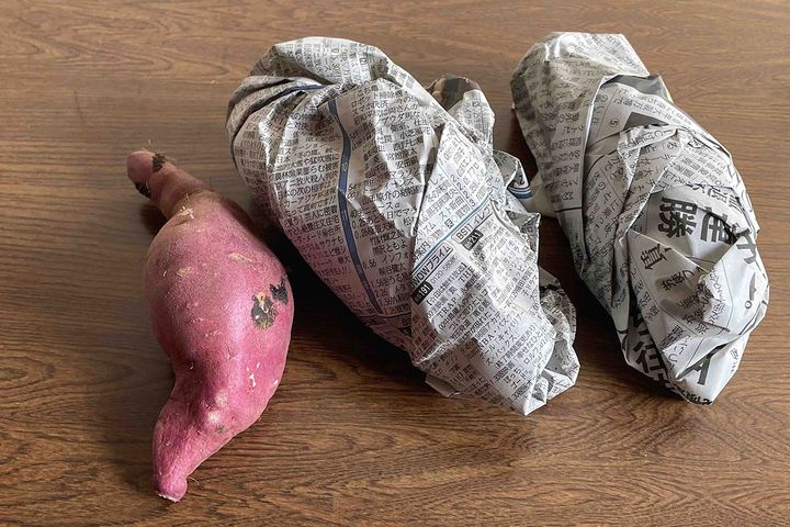 ▲保存は寒さと乾燥を防ぐため、1本ずつ新聞紙で包むのがおすすめ