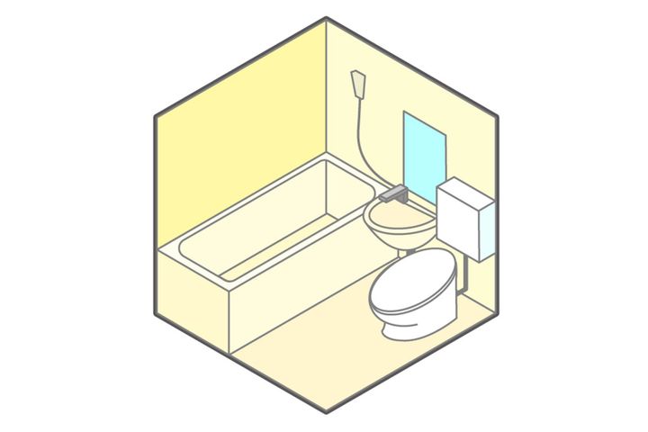 狭小の3点ユニットバス