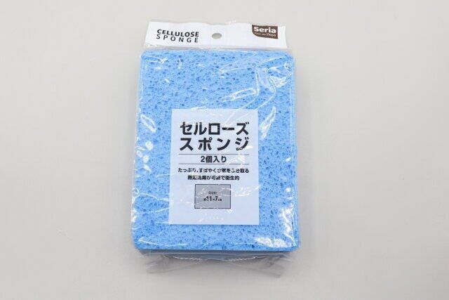 セリアのセルローズスポンジのパッケージ