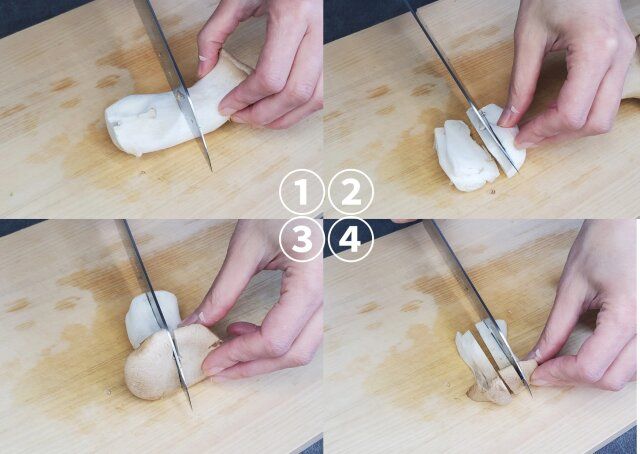 ブロッコリーとウィンナーとエリンギのカルボ風ソース絡め レシピ エリンギを切る