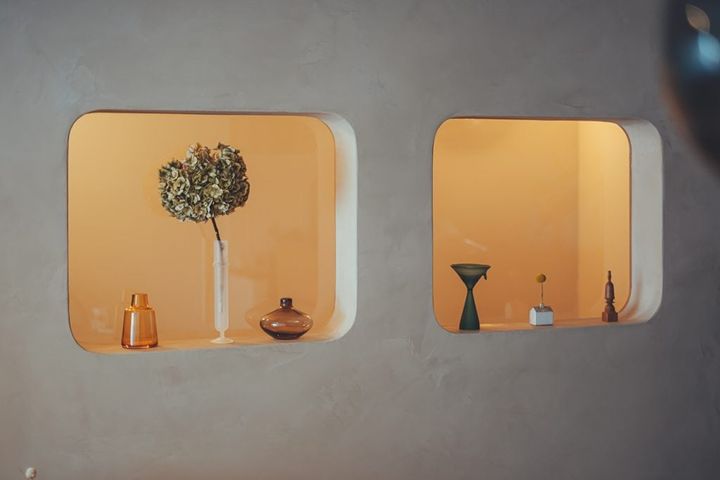 壁の素材も使ってみたかったと話すモールテックスを使用。