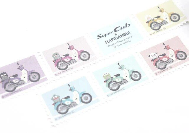 セリアのSUPER CUB×はぴだんぶい マスキングテープ（切手風）