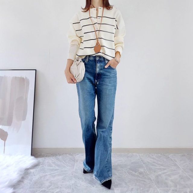 GU「キーネックレス」コーデ2