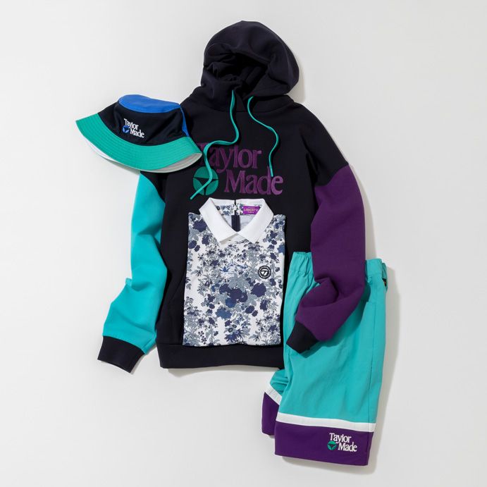 テイストミックスが新鮮！ 着まわしに万能な花柄ゴルフポロシャツ