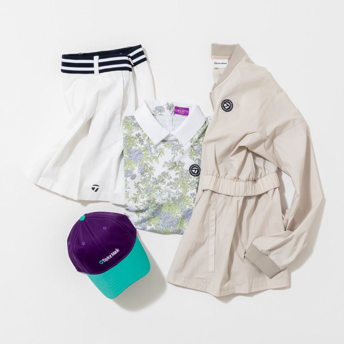 テイストミックスが新鮮！ 着まわしに万能な花柄ゴルフポロシャツ