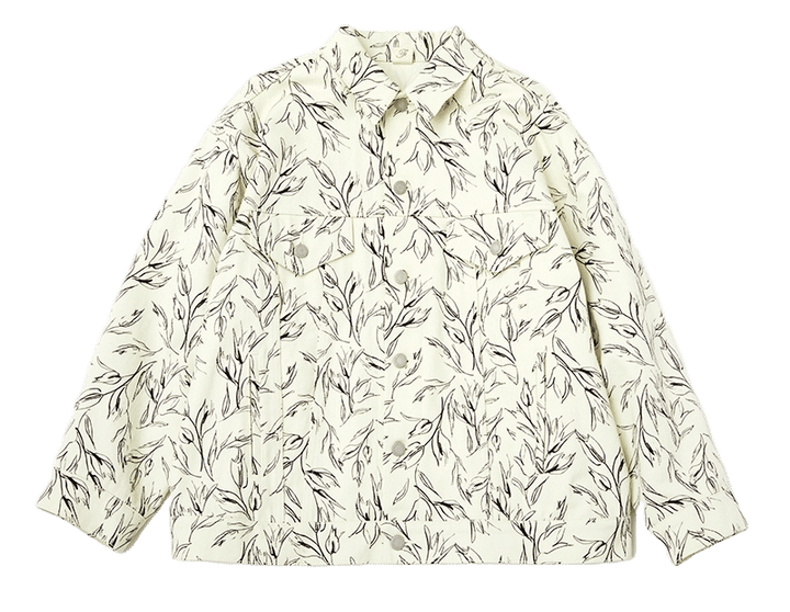 チューリッププリントのデニムが春らしさ満点