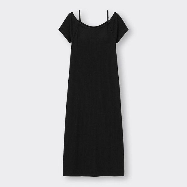 2024春のGU黒ワンピース