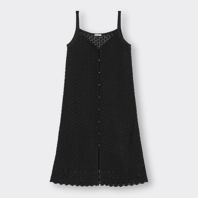 2024春のGU黒ワンピース