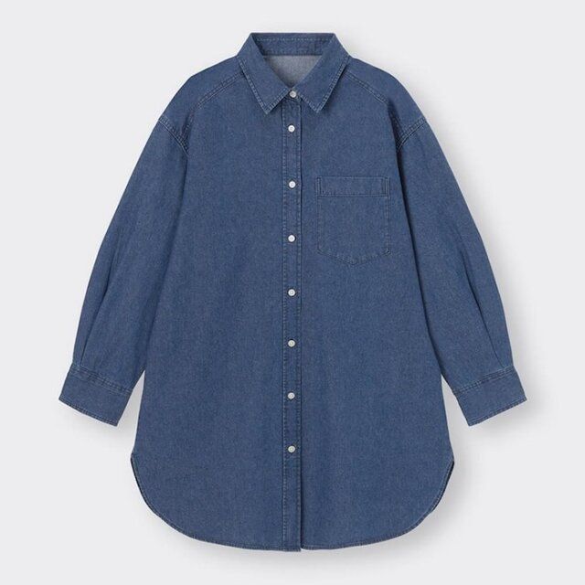 GU デニムロングシャツ