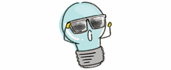 掛けるブルーライト／イラスト