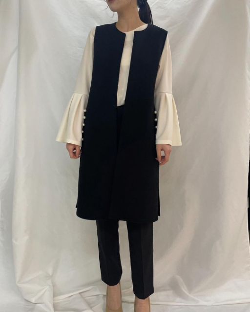 しまむらのスポリバパールジレを着用したコーデ