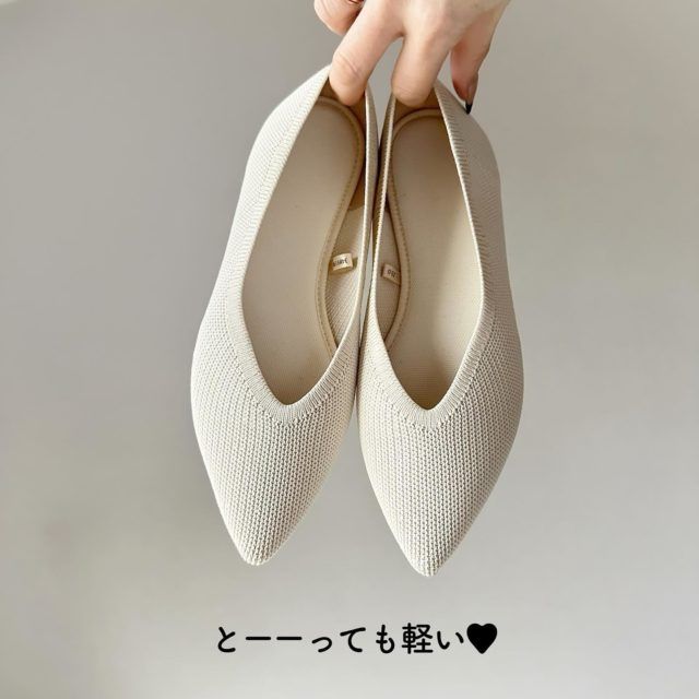 ウォッシャブルニットフラットシューズ