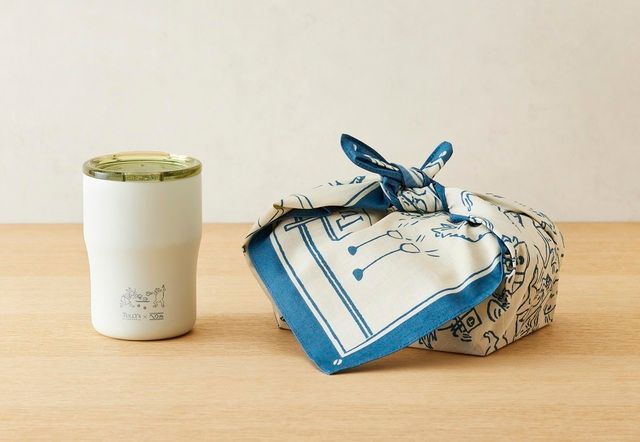 「鳥獣戯画 スタッキングタンブラー」 と「タリーズFUROSHIKI鳥獣戯画（コーヒーショップ）」