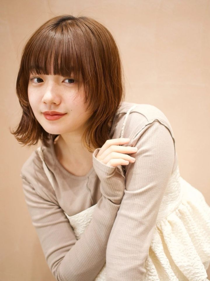 ボブ ヘア 髪型 ヘアスタイル 大人 前髪あり