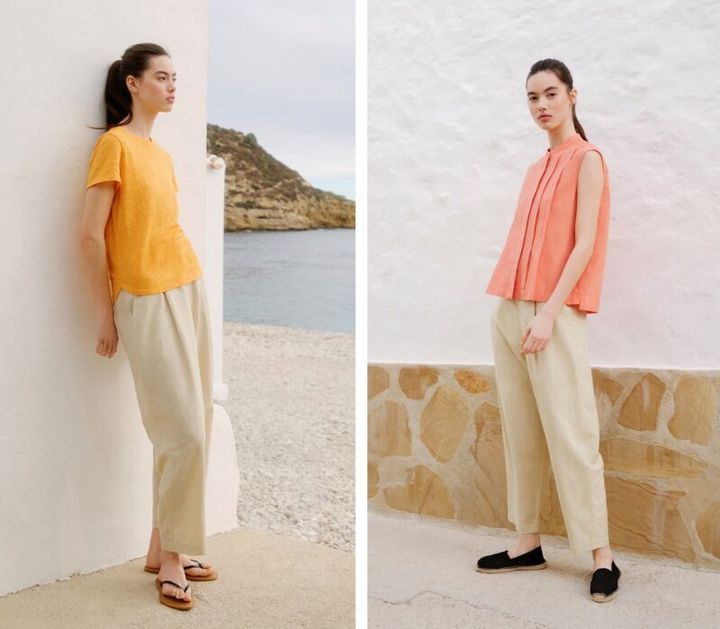 ユニクロとコントワーデコトニエ リネンTシャツとリネンブレンドブラウス