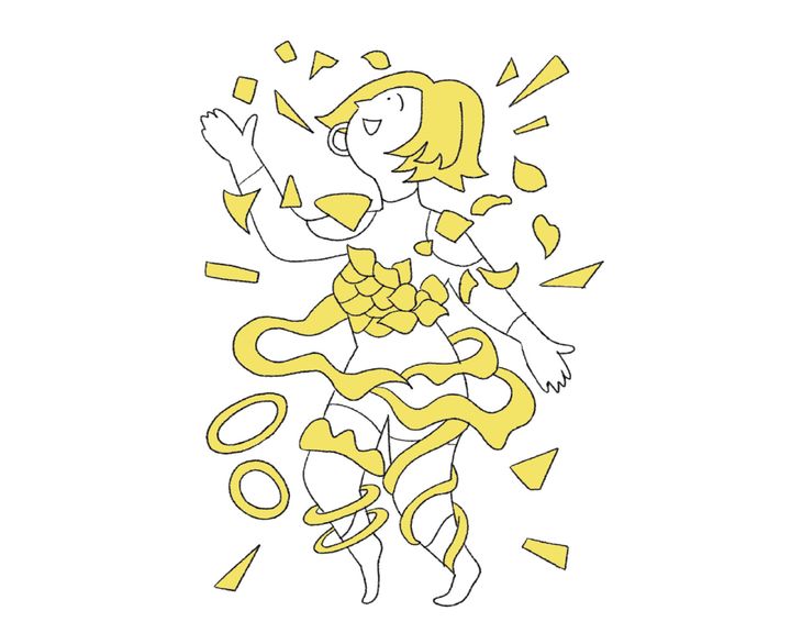 デジタル空間で纏うファッションのイラスト