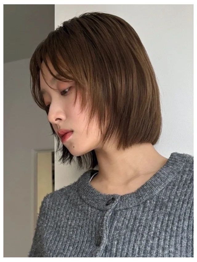 ボブ ヘア 髪型 ヘアスタイル 大人 前髪なし