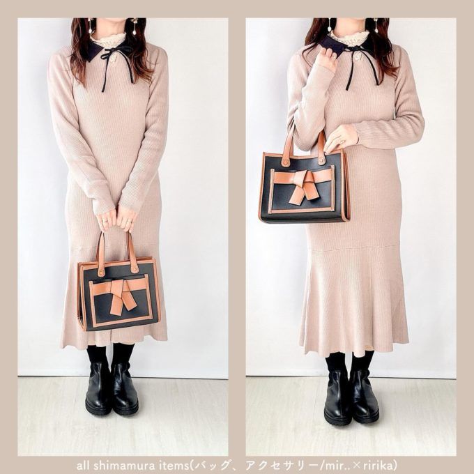 しまむらの「襟付き長袖ワンピース」