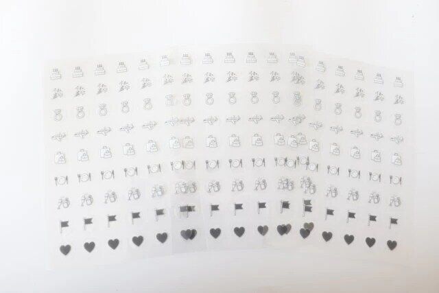 ダイソーのスケジュールシール 003.WORKとスケジュールシール 001.PRIVATEのデザイン