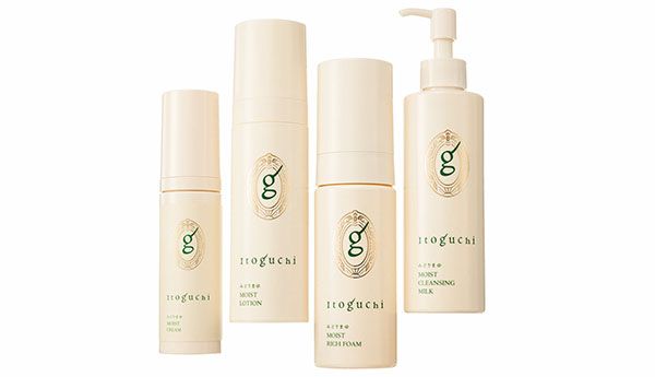 【左】モイスト クリーム 【中左】モイスト ローション 【中右】モイスト リッチフォーム 【右】モイスト クレンジングミルク