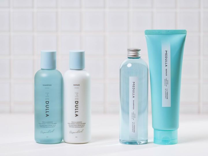 画像: （左）旧シャンプー & リペア（右）新シャンプー & リペア 出典：メデュラ