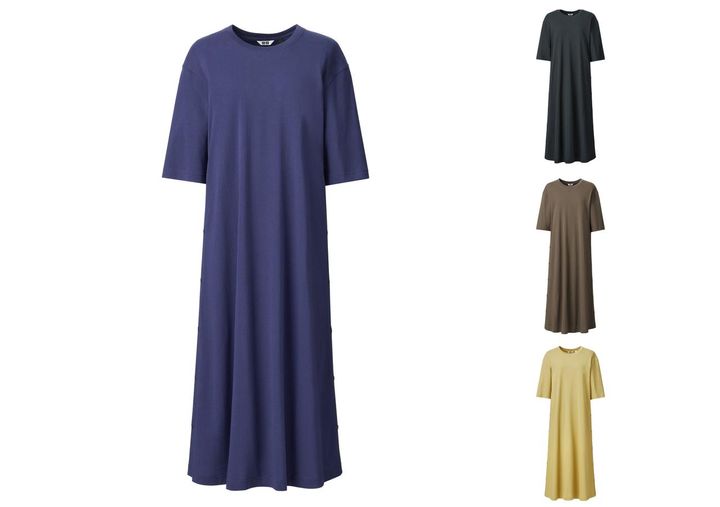 画像: 【Uniqlo U】クレープコットンスナップワンピース（半袖）各¥3,990 www.uniqlo.com