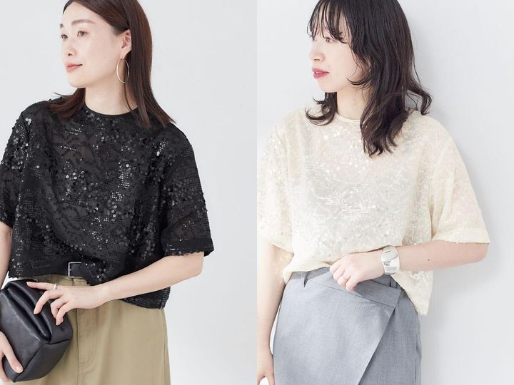 画像: 「【AYAKANEKO×L’ESSAGE】スパンコールJQブラウス」各￥19,800 出典：ジャーナル スタンダード レサージュ