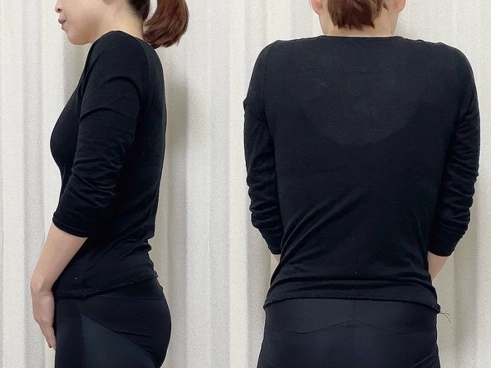 肩が上がって背中が丸くなる姿勢 