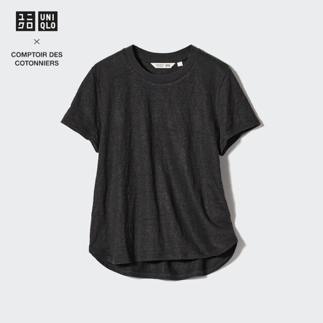 ユニクロ リネンクルーネックT