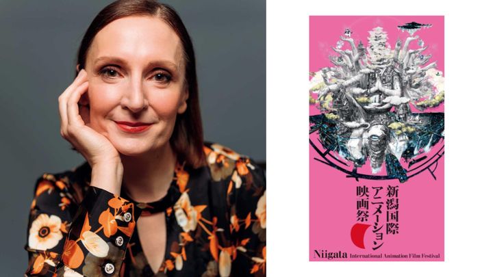 『新潟国際アニメーション映画祭』の審査委員長、ノラ・トゥーミー監督とフライヤーの画像