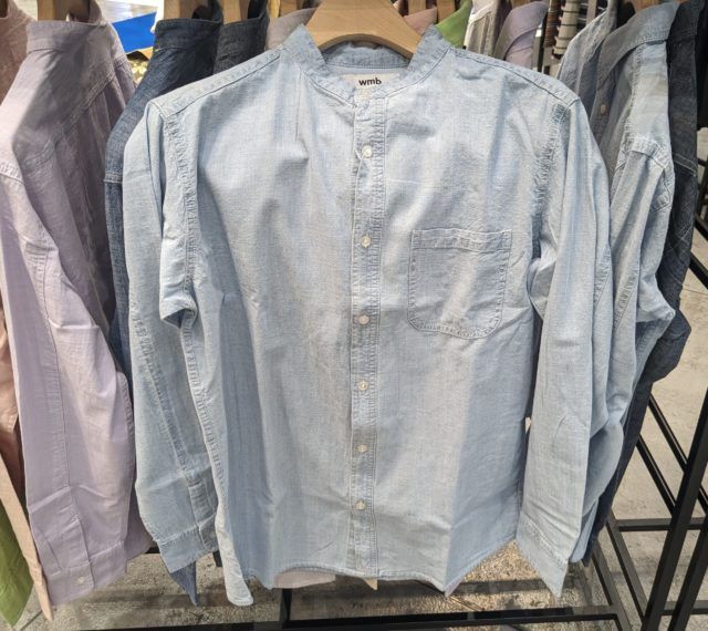 ワークマン「バンドカラーシャツ正面」