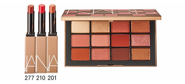 【左】アフターグロー センシュアルシャイン リップスティック 【右】アフターグロー イリジスダブル アイシャドーパレット