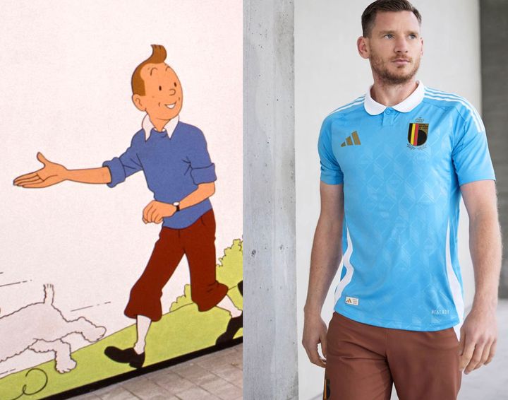 ベルギー代表のEURO2024新ユニフォームが登場！水色アウェイは漫画『タンタンの冒険』デザイン