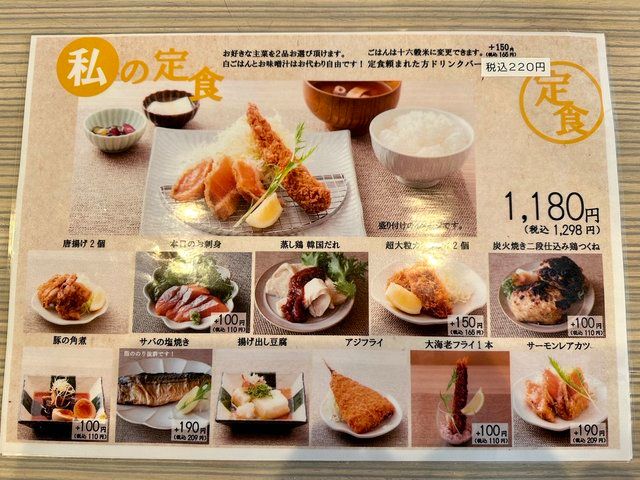 ふらり庵のメニュー