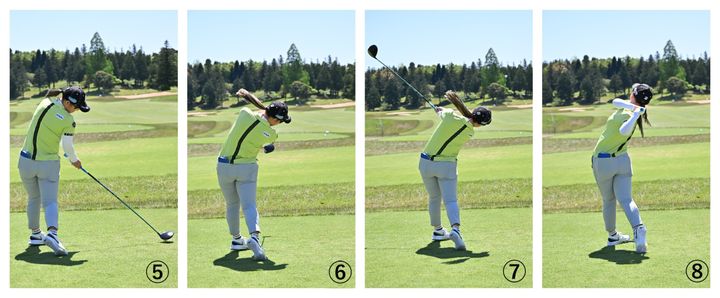 小祝さくらの“飛んで曲がらないスイング”を解説！「フォローで右ヒジを…」