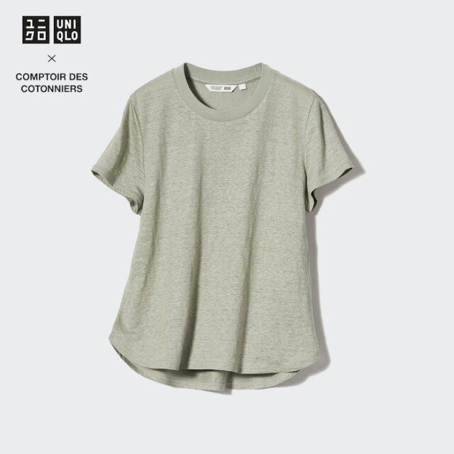 ユニクロ リネンクルーネックT